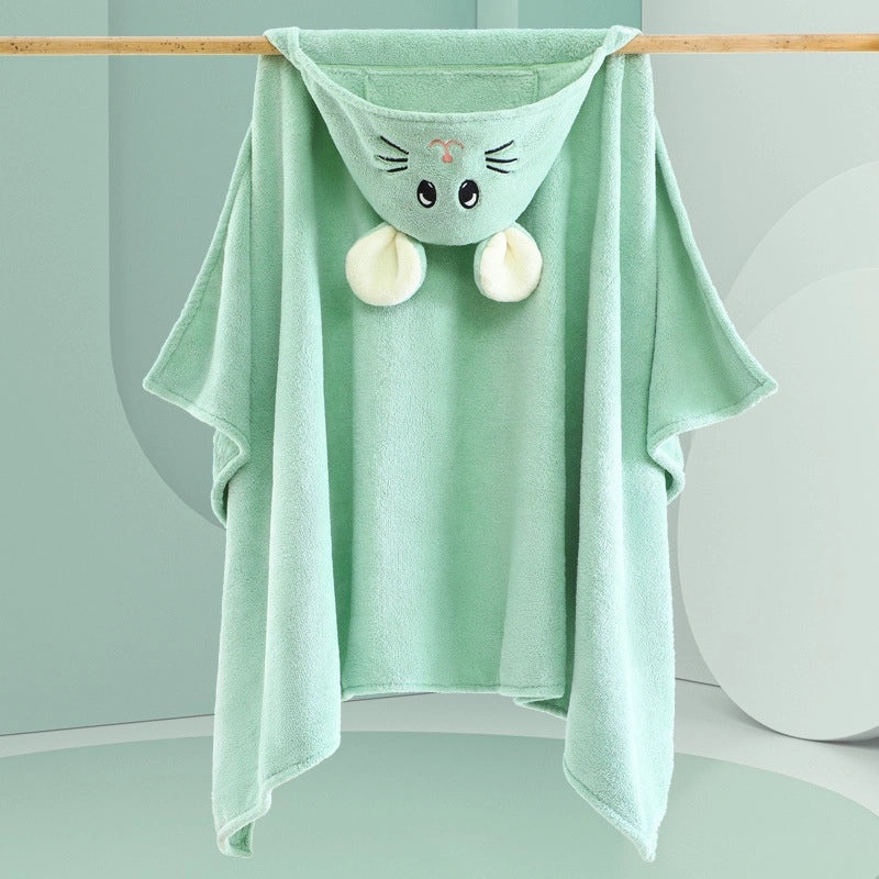 Kids Hooded Bath Towel Cartoon Quick-Dry Baby Bathrobe Soft Hooded Cloak for Children|Baby Bath Towels & Robes