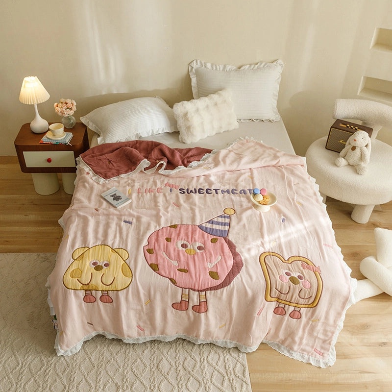 Adorable Cartoon Animal Cotton Summer Blanket for Kids|Home & Bedding