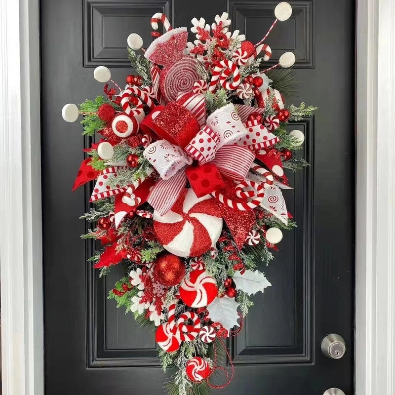 Christmas Hanging Upside Down Tree Decoration with Candy for Door and Wall | Christmas Decorations