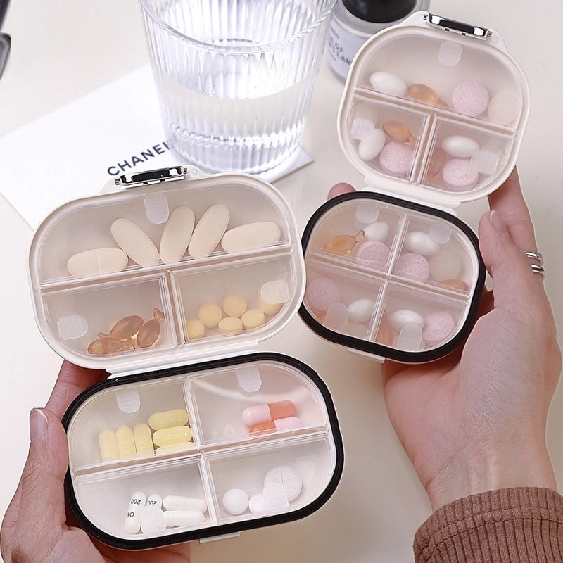 Compact 7-Day Portable Pill Organizer with Colorful Multi-Compartment Jewelry Storage Box | Health & Personal Care Pill Boxes