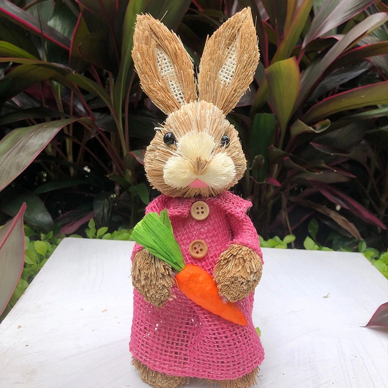 Mini 25cm Woven Rabbit Easter Decor Cute Display Gift Small Prizes Birthday Present|Home Decor & Gifts