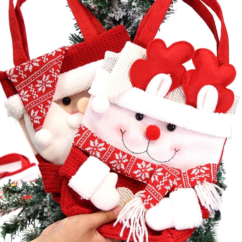 Nordic Christmas Gift Bags with Santa Claus Snowman and Elk Design | Holiday Party Supplies