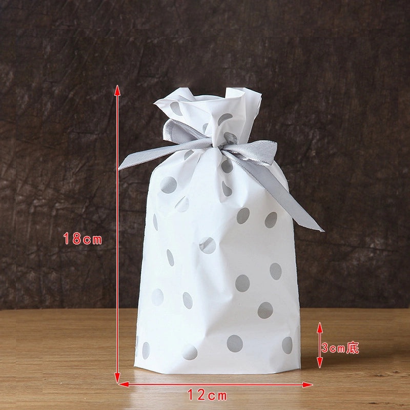 Polka Dot Drawstring Ribbon Pocket Bag for Small Jewelry and Daily Gifts | Jewelry Storage Accessories
