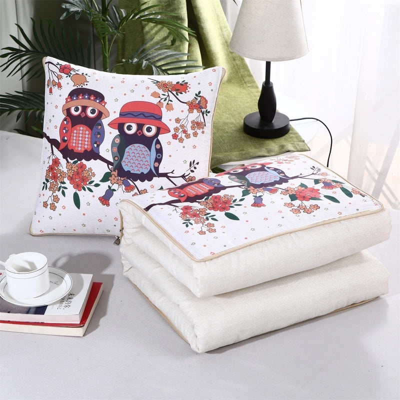 Custom Logo Pillow Quilt Dual-use Car Cushion & Sleeping Blanket Four-season Thin Blanket Gift Printing|汽车配件