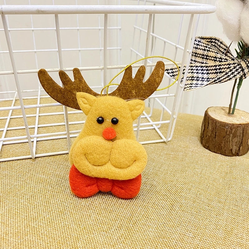 Christmas Fabric Pendants Santa Claus Snowman Deer for Bags Hotels Shopping Mall Holiday Decoration|Christmas Decorations