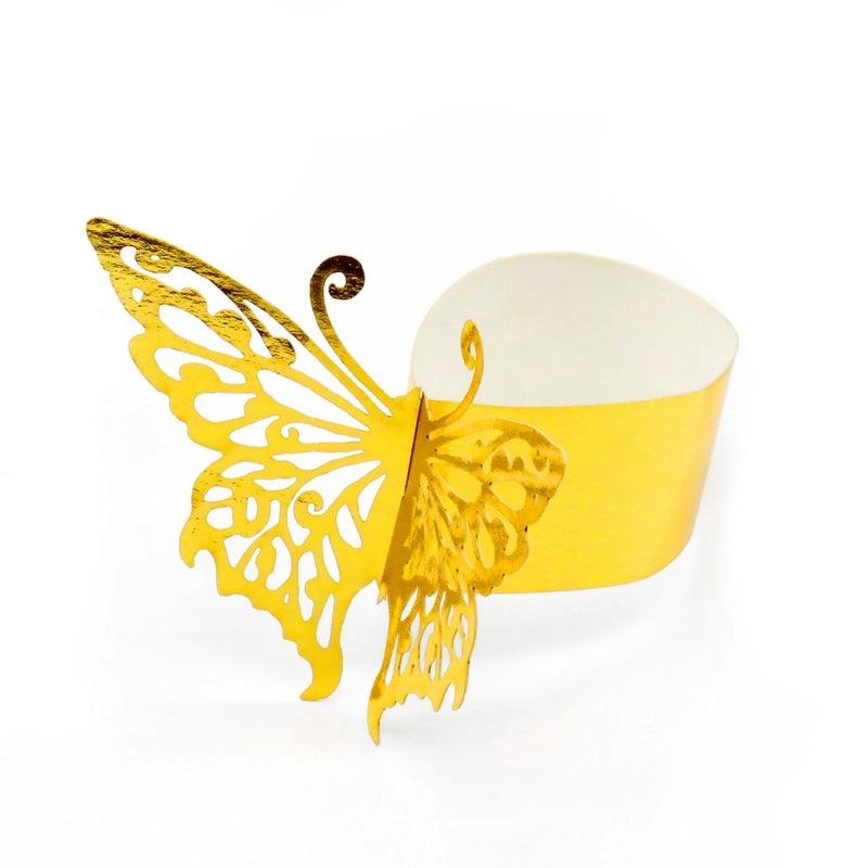 Minimalist Butterfly Napkin Rings Reflective Paper for Holidays and Daily Use|Home Decor Table Accessories
