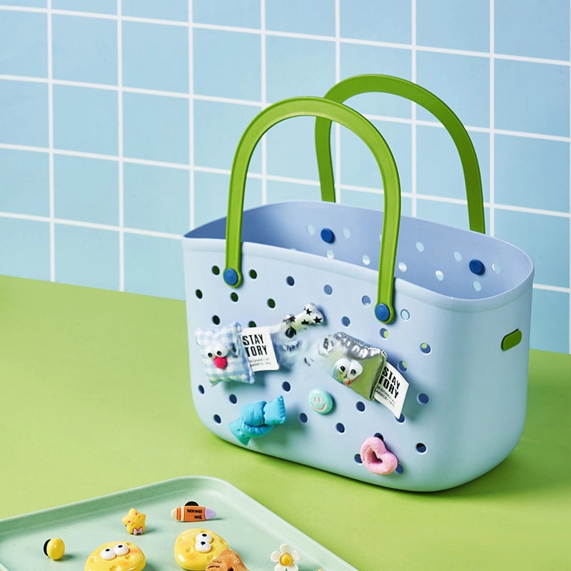 Portable Large Capacity Plastic Bathroom Storage Basket for Women | Bathroom Storage