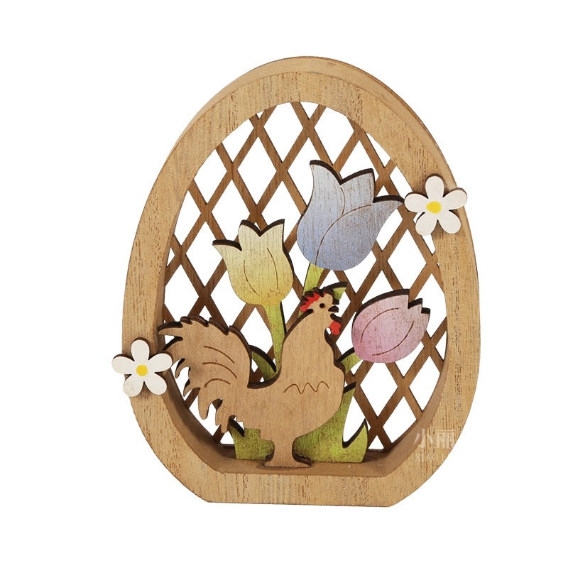 Creative Hollow Wooden Easter Rabbit Ornaments Desktop Carving Party Decorations | Home Decor & Seasonal Crafts