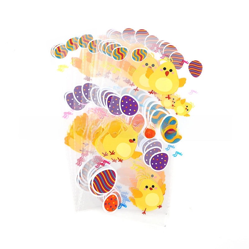 Easter Flat Bottom Packaging Bags with Rabbit Pattern, 4 Styles Combo for Easter Egg Gifts|Holiday Packaging