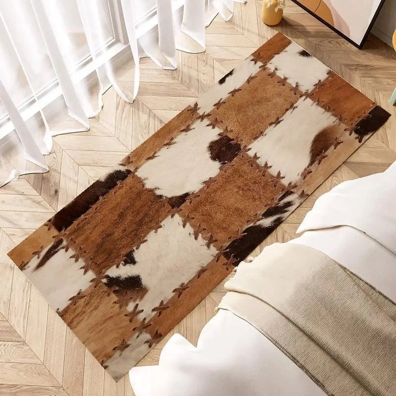 Retro Style Color Block Faux Cashmere Bath Mat|Home Bath & Shower Accessories