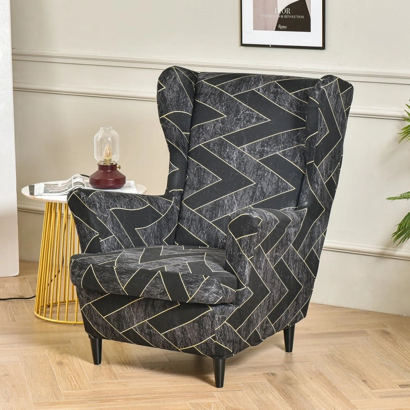 Elastic Four Seasons Tiger Print Wingback Chair and Sofa Cover All-Inclusive American Style|Home Decor & Furniture
