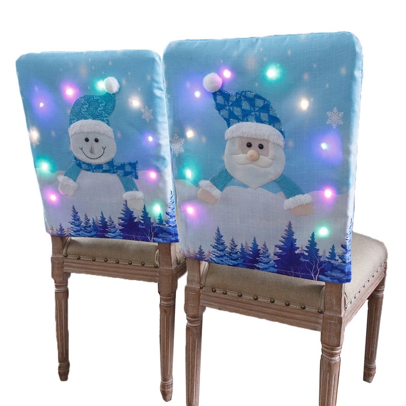 Festive Santa Claus and Snowman Chair Cover for Holiday Decor|Home & Living Decor