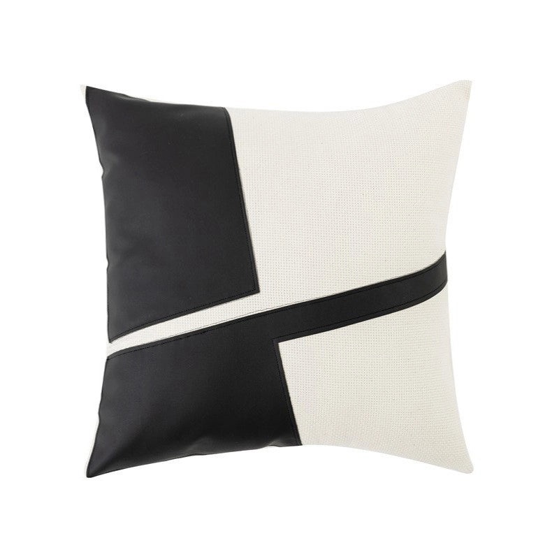 Geometric Pattern Solid Color PU Leather Pillow Covers for Couch Sofa Decor|Home Decor & Cushion Covers