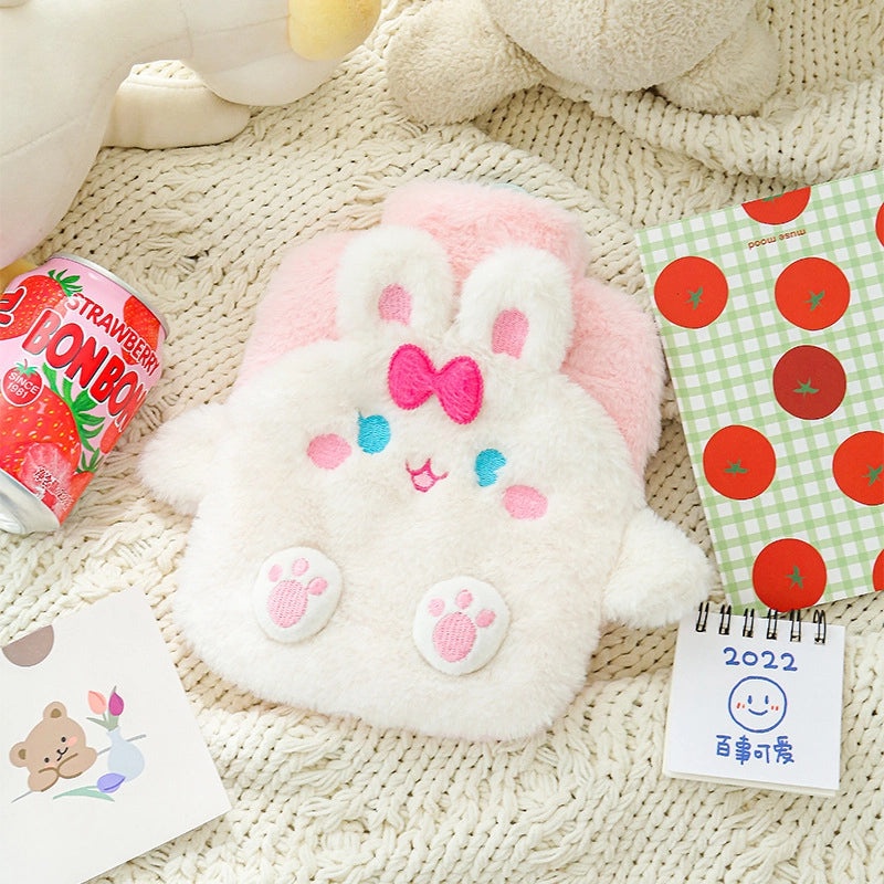 Cute Cartoon Rabbit Plush Hot Water Bag with Thick PVC Water Injection | Home & Living Warmers