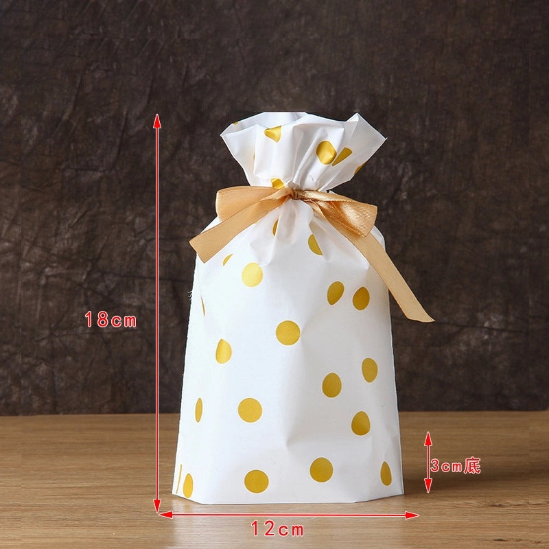 Polka Dot Drawstring Ribbon Pocket Bag for Small Jewelry and Daily Gifts | Jewelry Storage Accessories
