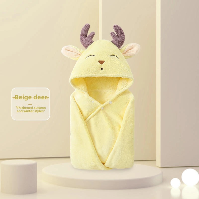 Kids Hooded Bath Towel Cartoon Quick-Dry Baby Bathrobe Soft Hooded Cloak for Children|Baby Bath Towels & Robes