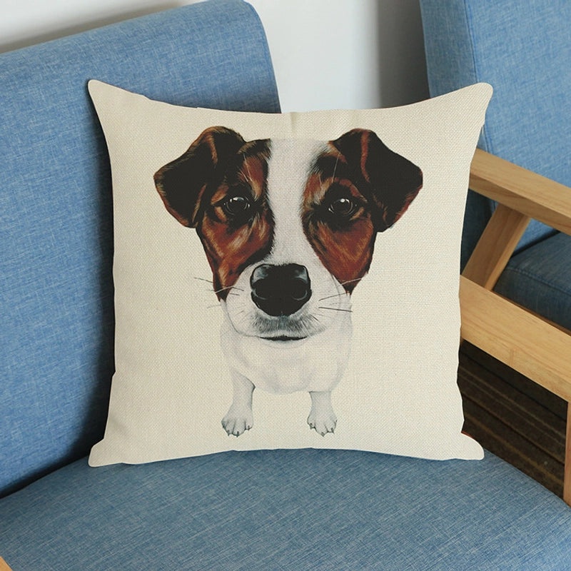 Adorable Dog Pattern Polyester Pillow Covers for Couch & Sofa Decor|Home Decor & Accessories