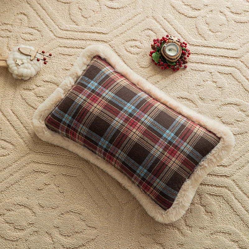 Elegant Plaid Polyester Throw Pillow Cover for Couch and Sofa Decor|Home Decor & Cushion Covers