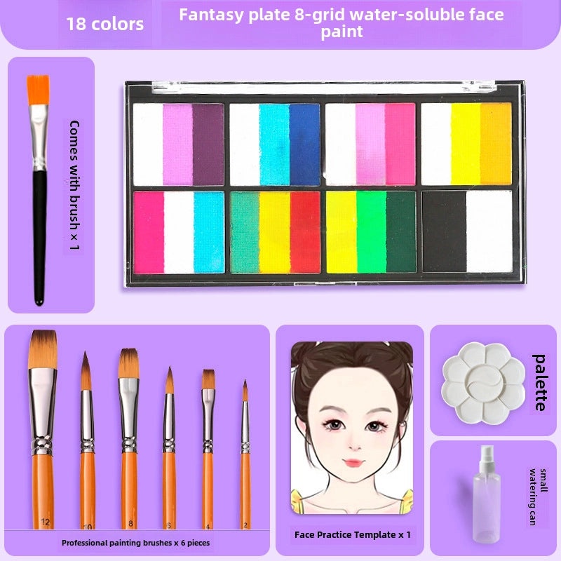 12-Color Face Paint Set for Kids Water-Soluble Safe Halloween Body Makeup|Children's Face Paint & Body Art