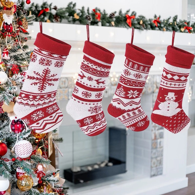 Cartoon Knitted Wool Christmas Socks Wall Hanging Pendant for Home Decoration|Home Decor