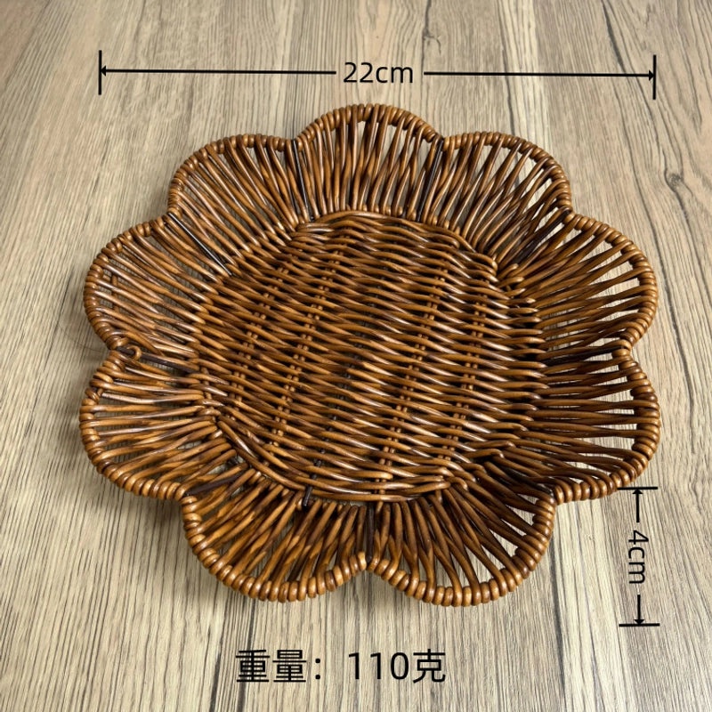 Minimalist Solid Color Woven Style Storage Basket Set of 2 | Home Storage & Organization