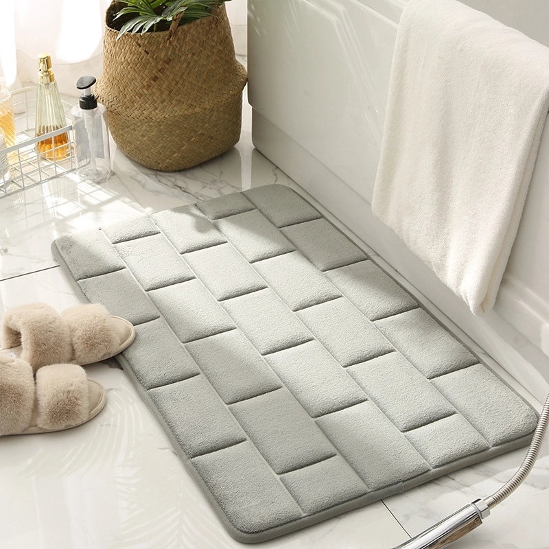 Quick-Dry Memory Sponge Bath Mat Non-Slip Water Absorbent Floor Rug for Bedroom Kitchen Bathroom|Home Decor & Flooring