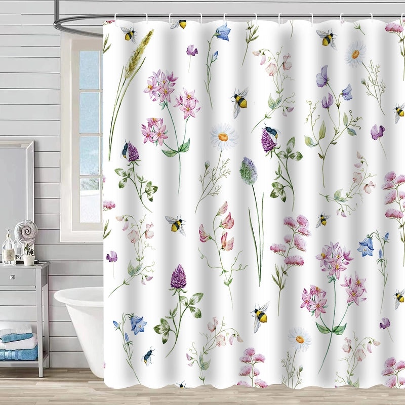 Waterproof Tropical Jungle Leaf Shower Curtain with Hooks 3D Printed Polyester for Bathroom|Shower Curtains & Accessories