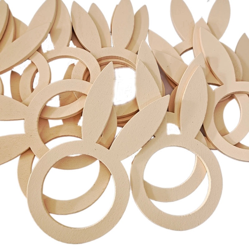 Easter Bunny Wooden Napkin Rings Decorative Tableware Holder Creative Office Craft Ornaments|Home Decor