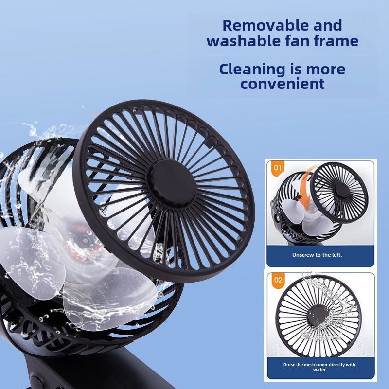 Portable Rechargeable Clip Fan with Rotating Head and Large Airflow | Home Appliances Fans