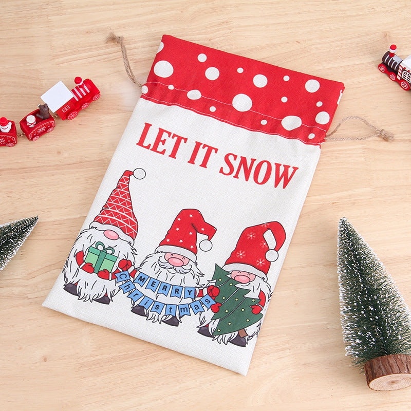 Nordic Christmas Party Gift Bags with Cute Tree Snowman and Snowflake Design|Holiday Gift Bags