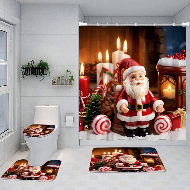 Modern Christmas Letter Snowman Shower Curtain Window Decoration|Home Decor