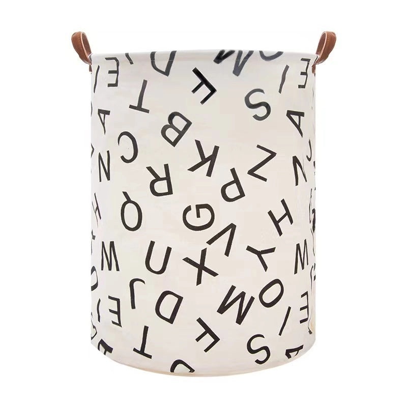 Triangle Pattern Letter Printed Plaid Fabric Storage Basket|Home Storage & Organization