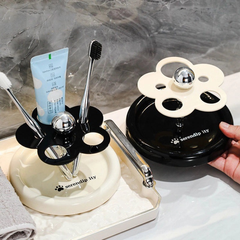 Light Luxury Ceramic Toothbrush Holder for Bathroom | Bathroom Accessories