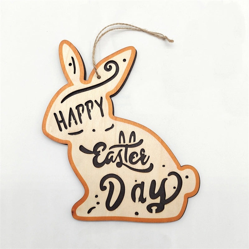 Minimalist Easter Rabbit Wooden Hanging Ornament for Holiday Party Decor | Home Decor & Holiday Ornaments