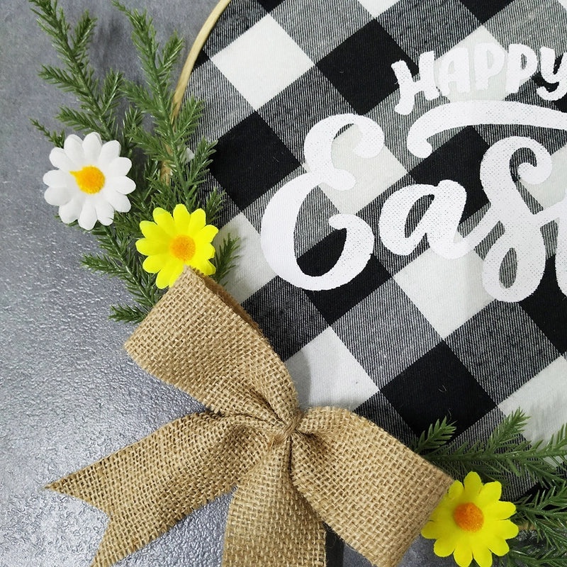 Easter Wreath 30cm Wooden Welcome Sign Door Pendant Spot Home Decoration Supplies|Home Decor