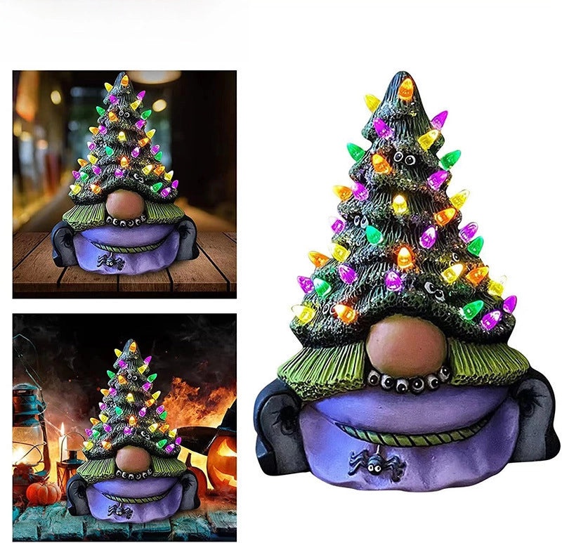 Festive Christmas Gnome Tree Sculpture Desktop Decoration Holiday Party Ornament Crafts|Home Decor & Ornaments