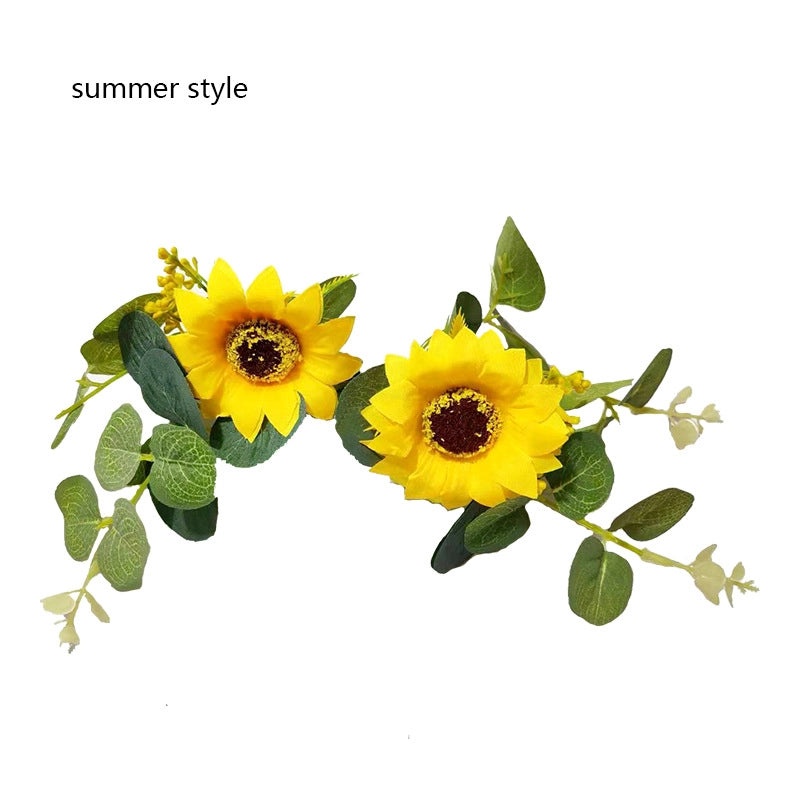 Seasonal Wooden Door Pendant with Replaceable Flower Decorations for Christmas Welcome Decor|Home & Garden Decorations