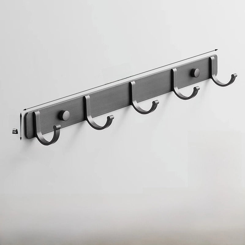 Gun Grey Wall-mounted Aluminum Towel Rack Non-drill Toilet Bathroom Hanging Storage Rod|Bathroom Storage & Organization