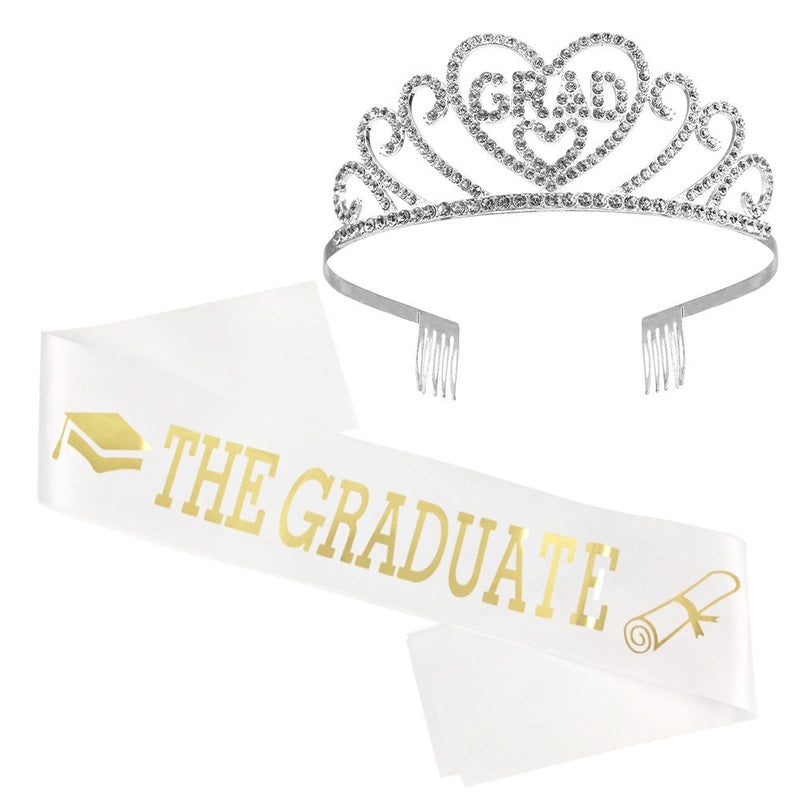Graduation Season Crown and Shoulder Belt Set for Prom and Party | Accessories & Jewelry