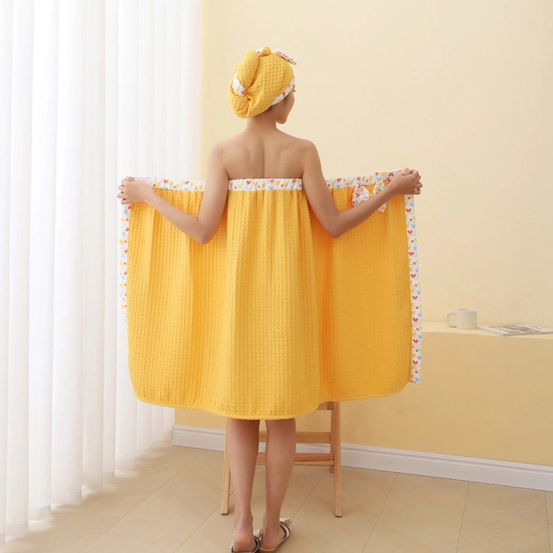 Women's Quick-Dry Hair Drying Hat Absorbent Waffle Fabric Bath Towel Cap | Hair Care Accessories