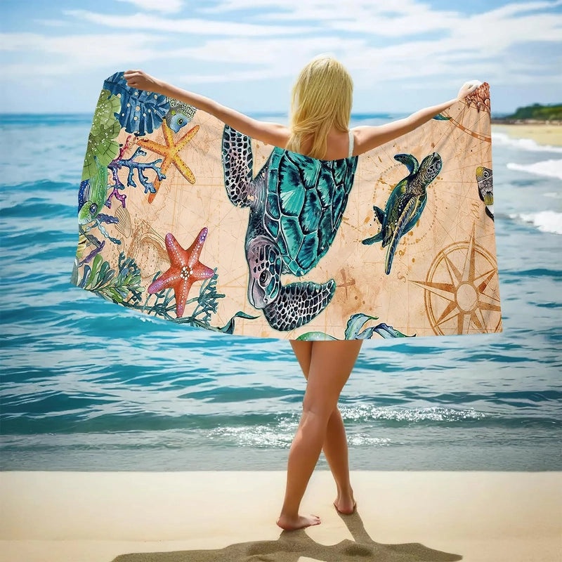Elegant Floral Butterfly Beach Towel with Superfine Fiber for Casual Bathing|Beach Towels and Accessories