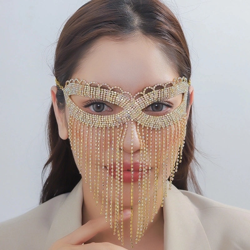 Sexy Rhinestone Hollow Out Braid Mask for Women Solid Color Alloy Queen Style 1 Piece|Fashion Accessories