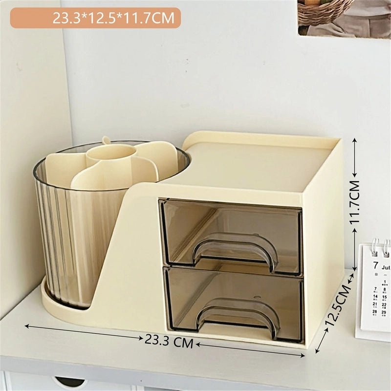 Minimalist White and Yellow Solid Color Plastic Storage Box for Home Organization|Storage & Organization