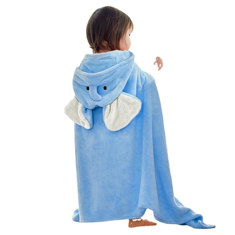 Kids Hooded Bath Towel Cartoon Quick-Dry Baby Bathrobe Soft Hooded Cloak for Children|Baby Bath Towels & Robes