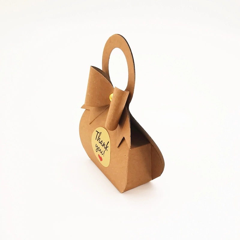 Handmade Kraft Paper Candy Box with DIY Sticker | Wedding Party Favor Boxes & Creative Packaging