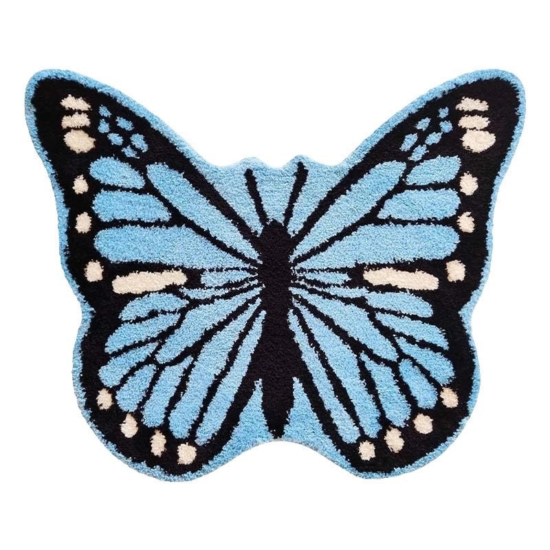 Butterfly Pattern Flocking Carpet for Casual Vacation Home Decor | Home Decor & Artificial Decorations