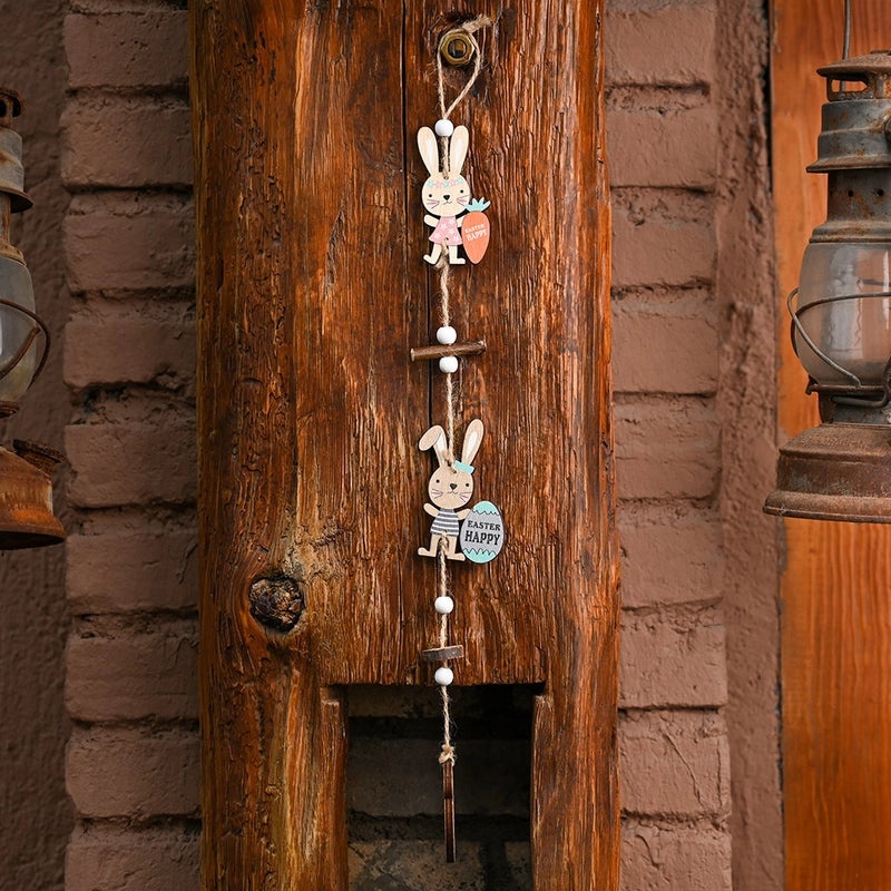 Double Rabbit Wooden Egg Necklace Pendant | Accessories & Jewelry