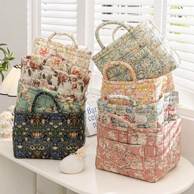Floral Cotton Storage Basket for Home Organization|Home Storage & Organization