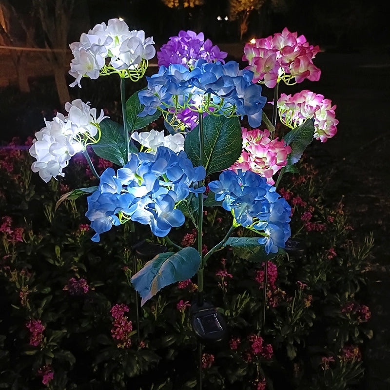 Solar Powered LED Hydrangea Lawn Lamp Waterproof Outdoor Garden Balcony Decoration|Outdoor Lighting