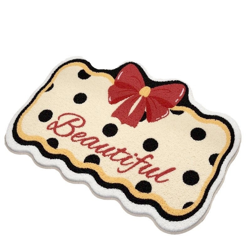 Cute Bow Knot Polyester Bath Mat Soft Absorbent Non-Slip Bathroom Rug|Home Decor & Bath Accessories